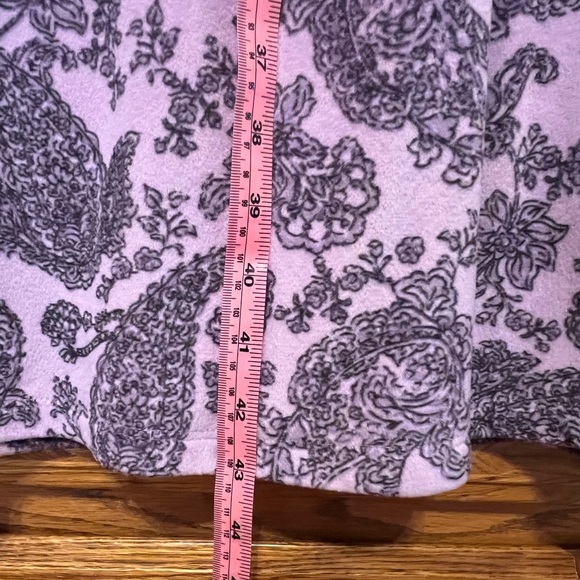 Secret Treasures | Purple Paisley Fleece Lace Trim Midi Sleep-shirt/Gown| 2X 🍆 - Picture 11 of 13